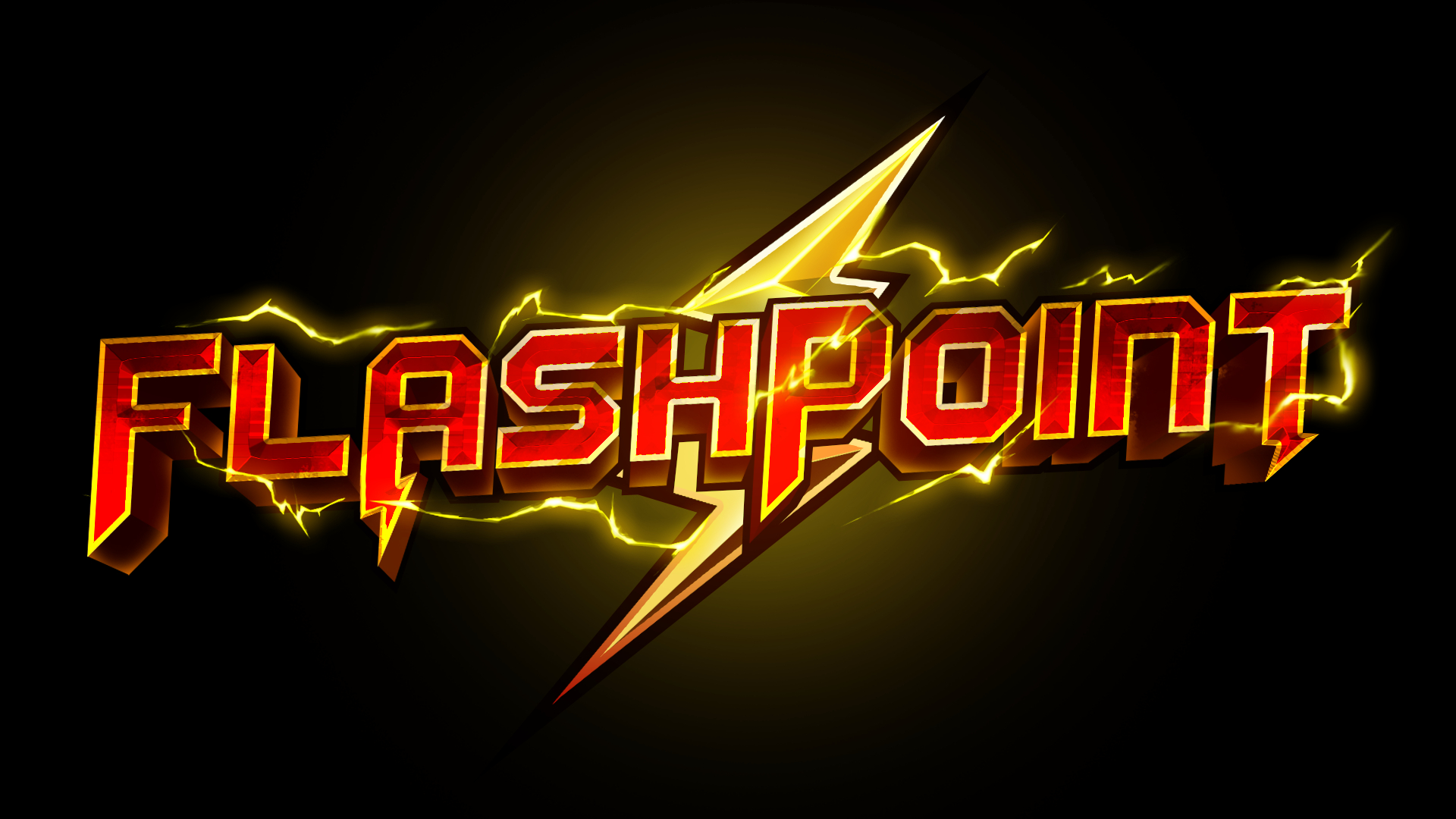 FLASHPOINT logo in red and gold with a golden lightning bolt on a black background