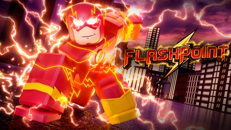 FLASHPOINT speedster character standing in a damaged city street