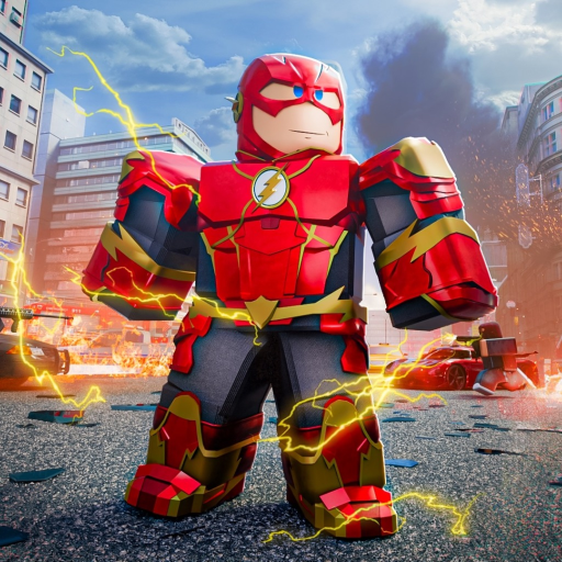 FLASHPOINT speedster character standing in a city street