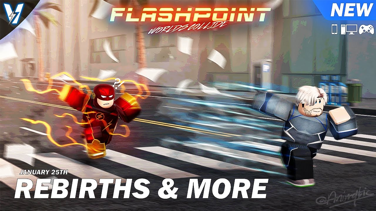 FLASHPOINT rebirths update cover with two speedster characters racing